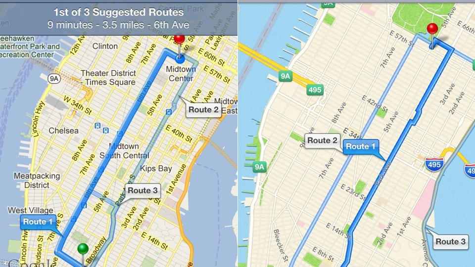 mapas google vs apple